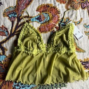Lime Green Ruffled Camisole Top